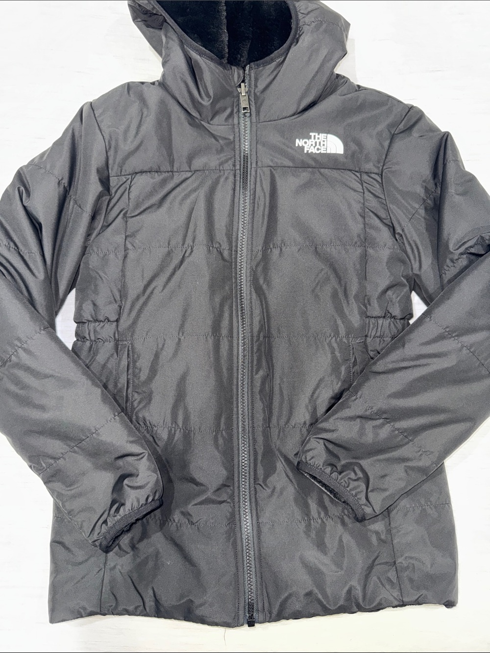 The North Face Women's Black Hooded Insulated Reversible Jacket